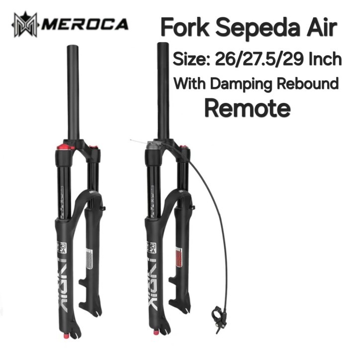 Meroca Fork Air Angin Suspensi Sepeda MTB Fork OS Lurus Damping Rebound Qr Quick Realese Remote