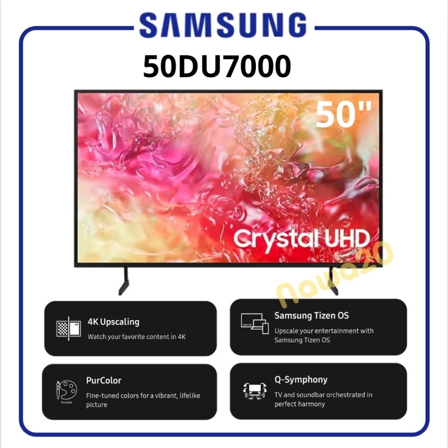 SAMSUNG 50DU7000 LED TV 50 Inch Crystal UHD 4K Smart TV