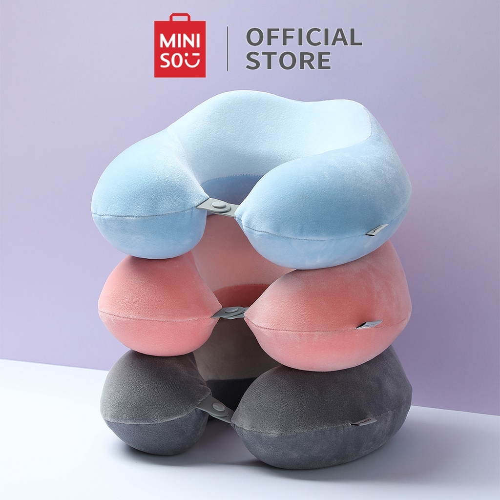 MINISO TOY -  Bantal Leher U-shape bantal leher dewasa Tidur Siang Bantal Mewah Busa Memori Travel N