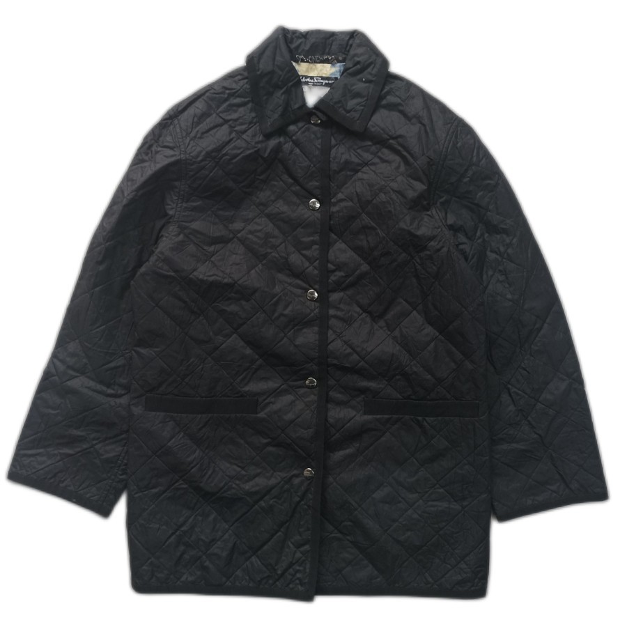jaket vintage salvatore ferragamo quilted coat jacket floral inner