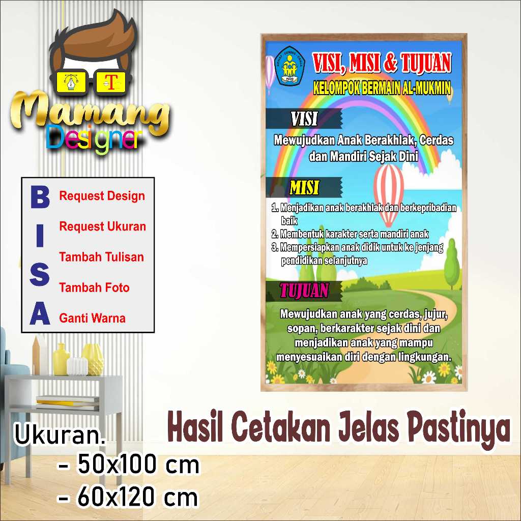 Spanduk banner Custom Visi Misi Sekolah Bagus Keren bb