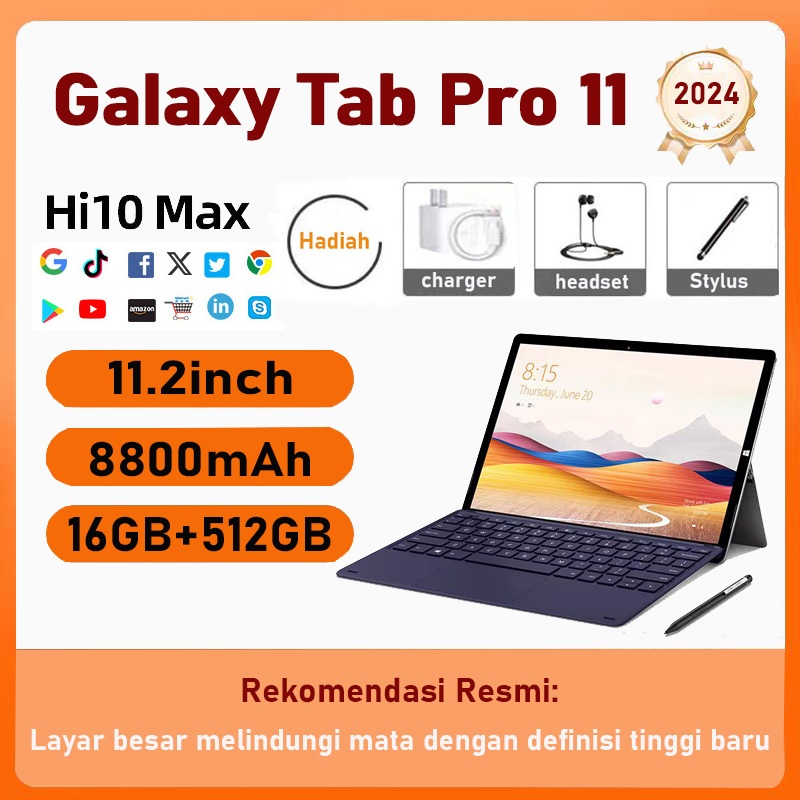 Tablet baru 11.2inch【16GB+512GB】Galaxy Tab Pro11 untuk pembelajaran dan hiburan kantor ultra tipis S