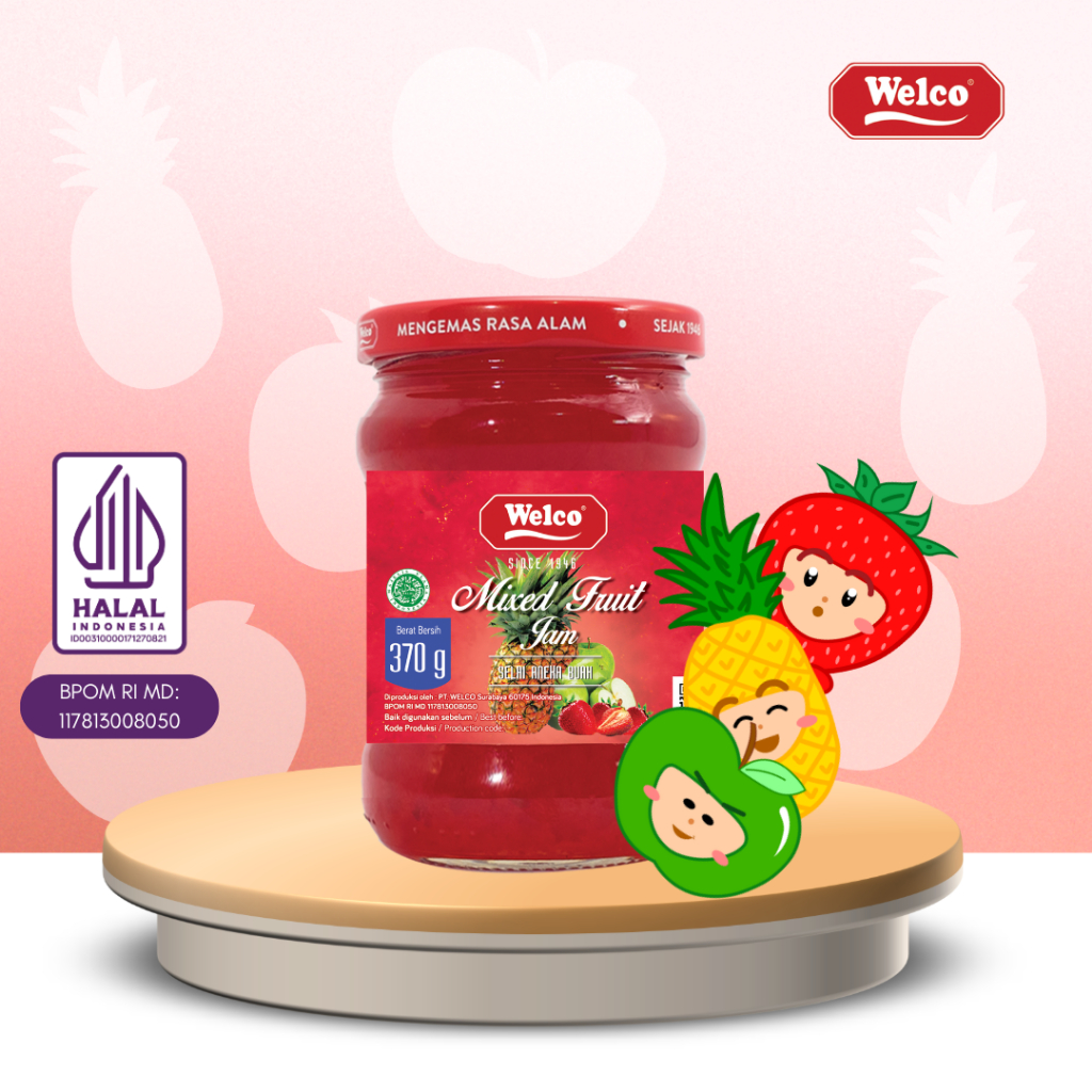

Selai Mixed Fruit Welco 370 gr/ Mixed fruit Jam Welco 370 gr