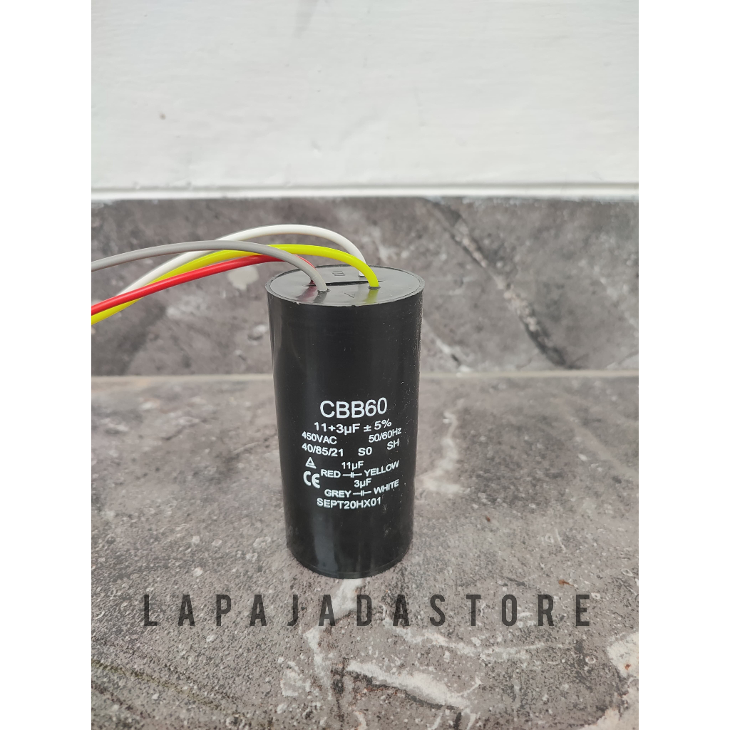 KAPASITOR MESIN CUCI CBB60 ORIGINAL 3+11UF / KAPASITOR 3+11 MIKRO