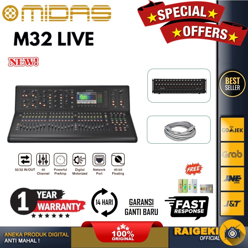 Midas M32 Live Mixer Digital 40 Channel Digital Mixer Midas M-32