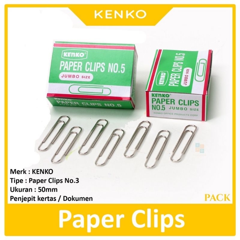 

Paper Clip Kenko No 5 Jumbo Trigonal Clip 1 Kotak