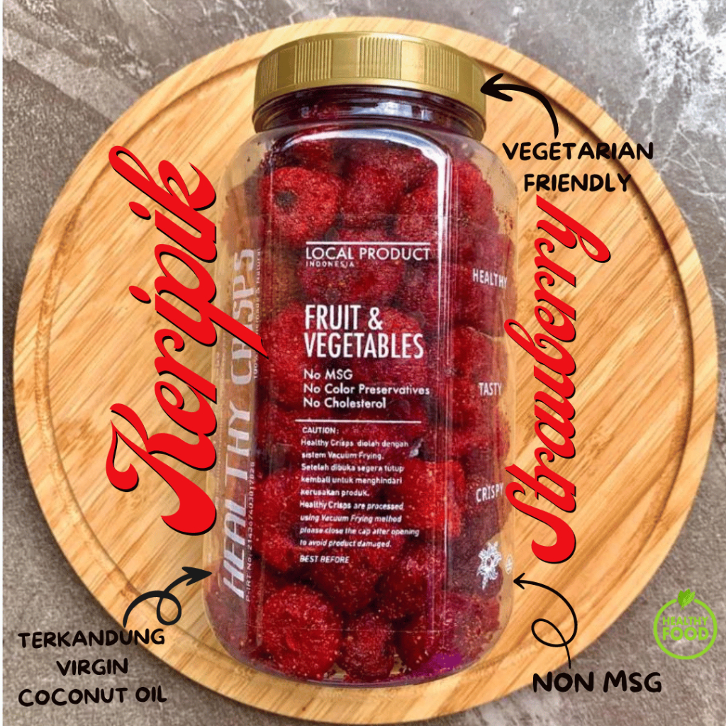 

HEALTHY CRISPS - KERIPIK STRAWBERRY 700ML(150-185gr), 1000ML(250-330gr)