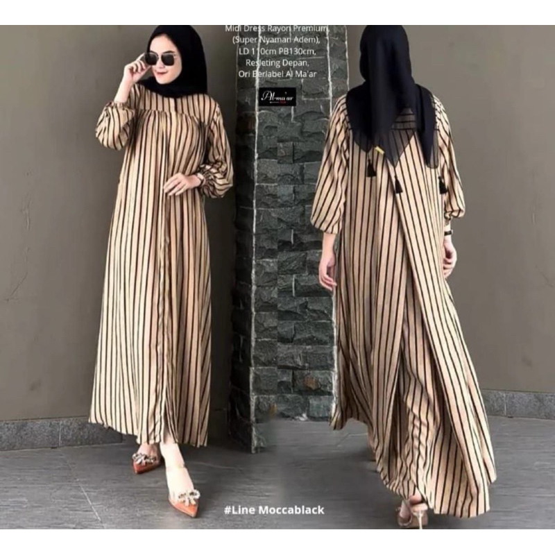 ANAYA DRESS / GAMIS RAYON KOMBINASI / GAMIS RAYON MOTIF SALUR / GAMIS MOTIF TERBARU