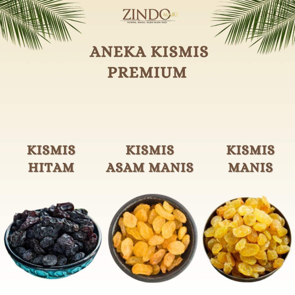 

KISMIS ARAB PREMIUM 1KG, 500GR, 250GR / OLEH-OLEH HAJI / ANEKA KISMIS GOLEDEN RAISIN, SIMIN & DARK