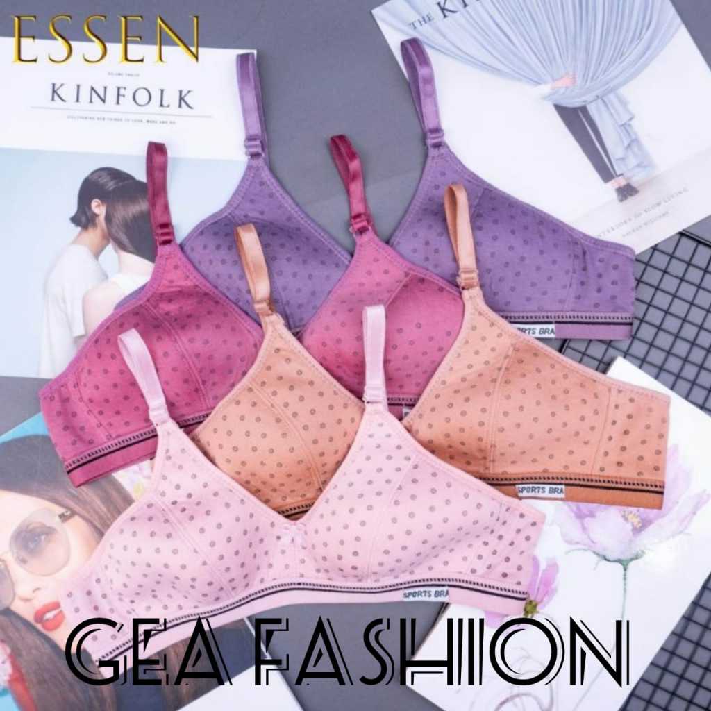 Bra Remaja Polkadot BH Pelajar Tanpa Kawat & Tanpa Busa