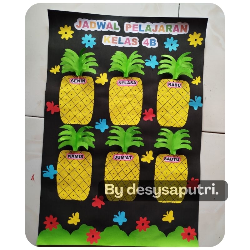 jadwal pelajaran kreatif hiasan kelas sd