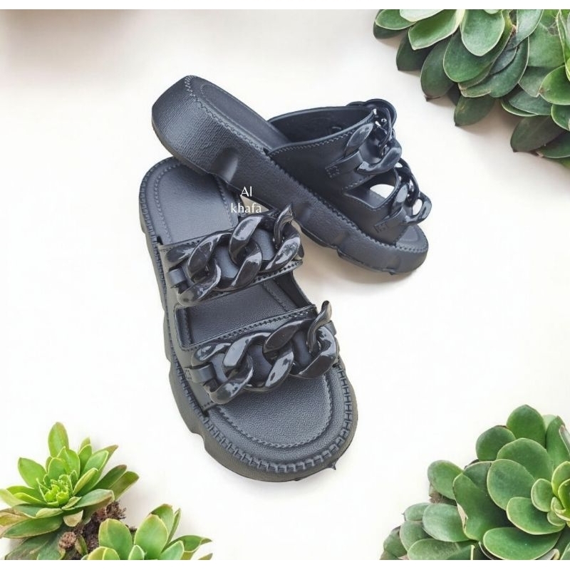sandal slop wedges korea premium sandal karet jelly