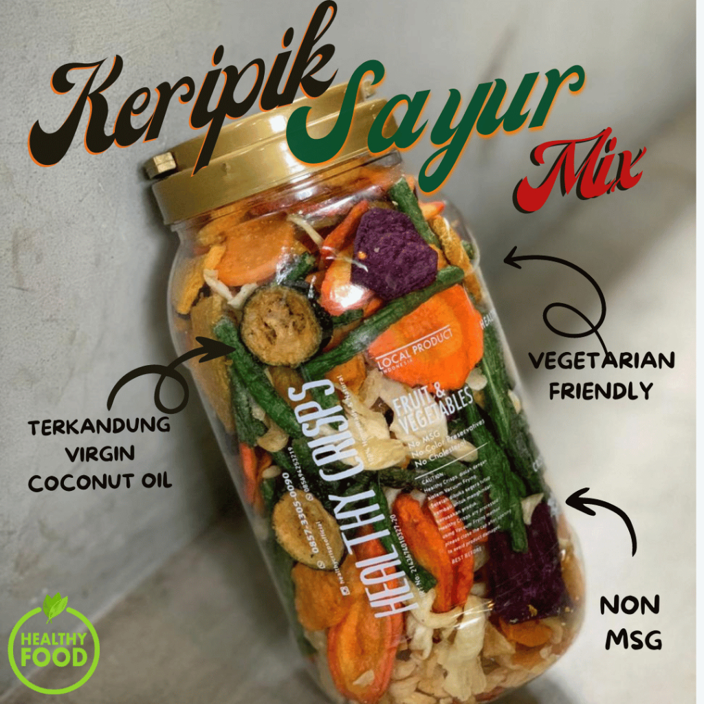 

HEALTHY CRISPS - TOPLES JUMBO - 2000ml (500-600gr) - KERIPIK SAYUR
