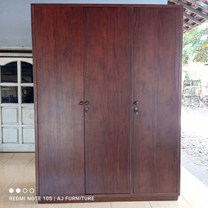 almari pakaian lemari baju kayu jati almari 3 pintu