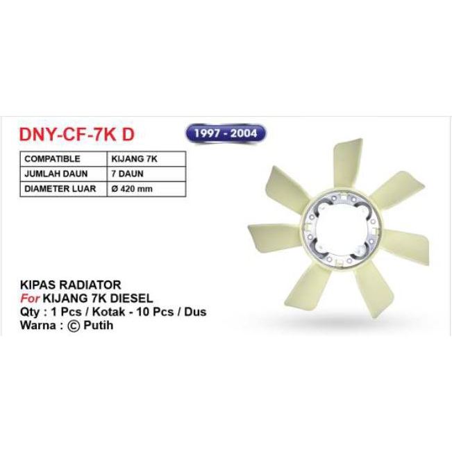 DNY Kipas Radiator Mobil Radiator Fan untuk Toyota Kijang 7K Diesel