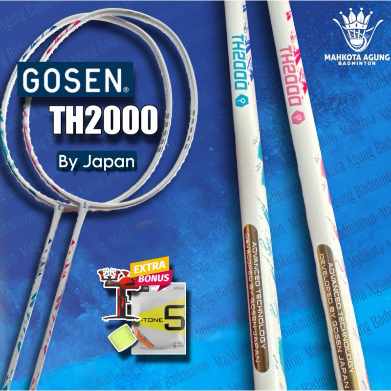 raket badminton bulutangkis GOSEN TH2000 ORIGINAL 4U G6 30Lbs developed by Gosen Japan