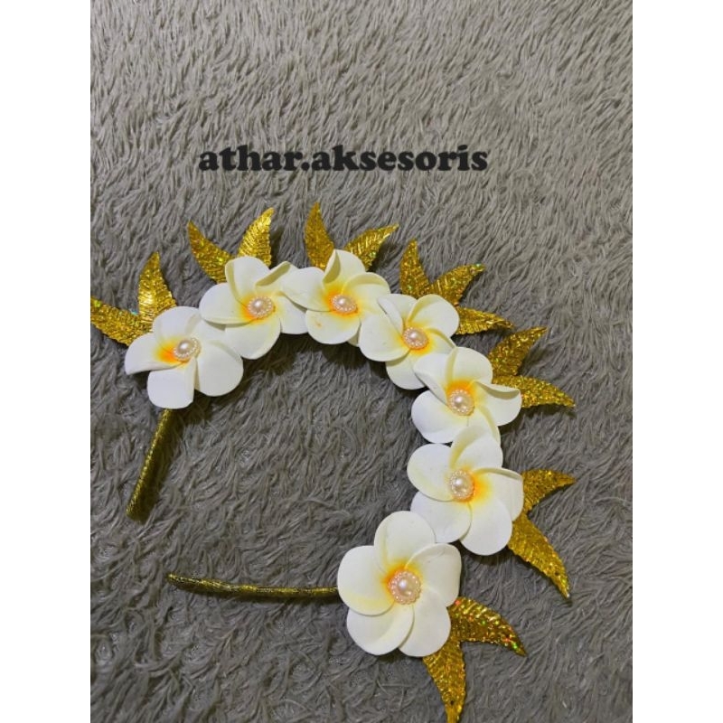 mahkota bando bunga Kamboja anak dan dewasa