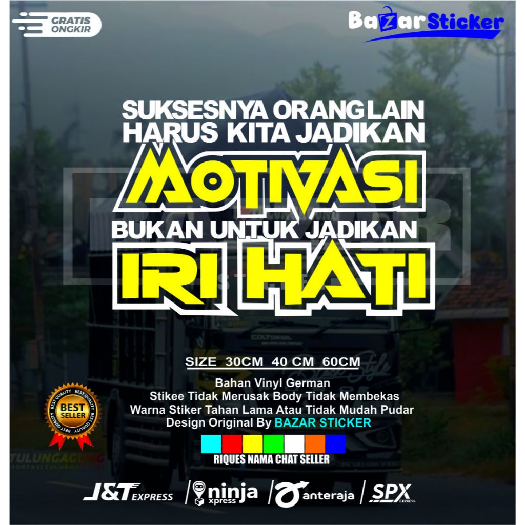 Stiker kaca truk kata motivasi cutting stiker kaca truk pickup mobil motivasi iri hati