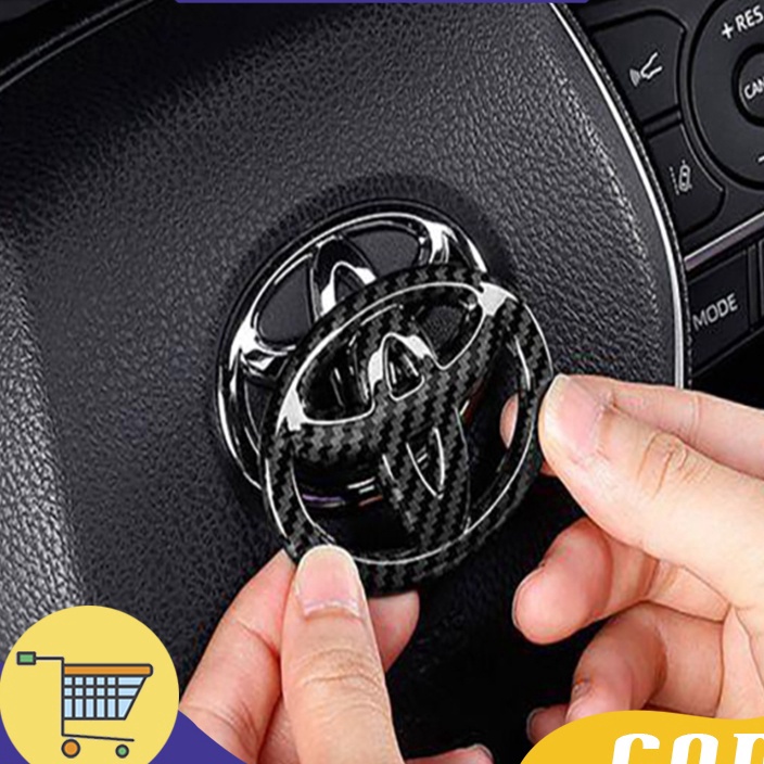 DISKON Logo Setir Mobil Avanza  Stiker Stir Mobil Serat Karbon Hitam Untuk