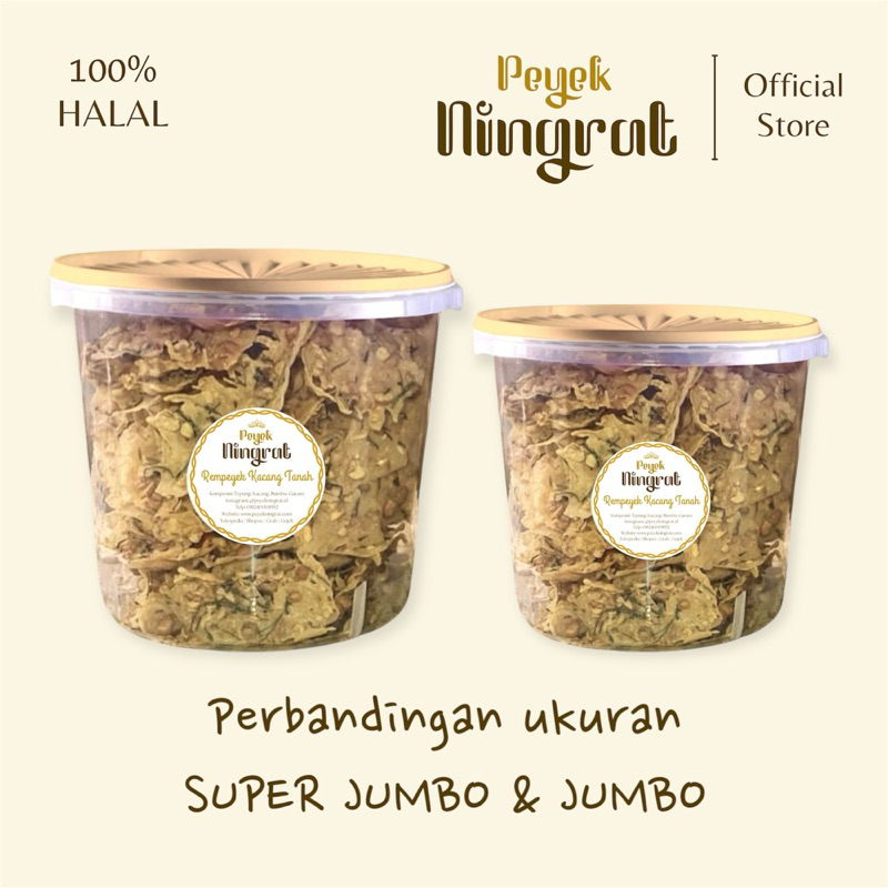 

QH PEYEK NINGRAT - Rempeyek JUMBO Semua Varian Peyek Kacang Peyek Teri Peyek Udang Rebon Peyek Cabai