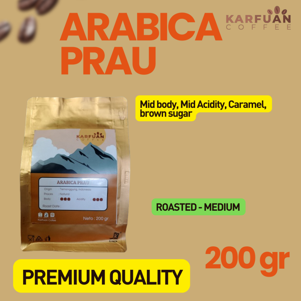 

Biji Kopi Bubuk Arabica Prau 200 gr Coffee Beans Single Origin Grade 1 Coffe Roast Bean Espresso Dan Manual Brew