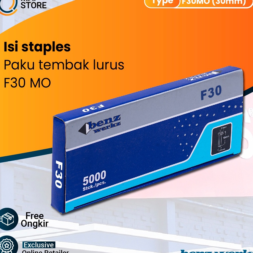 

BIG SALE BENZ F3 MO Isi Mesin Staples Paku Tembak Lurus Mata Nailer F 3