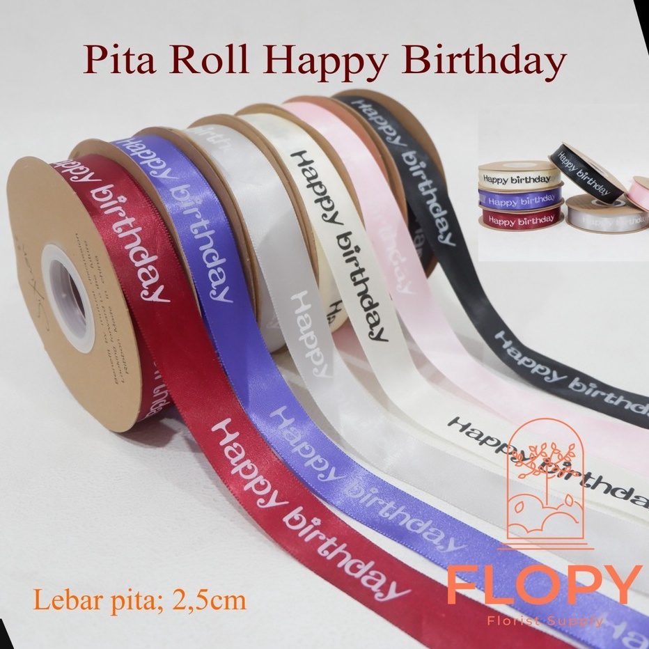 

BIG SALE Pita HBD 25 cm Pita Satin Motif Happy Birthday