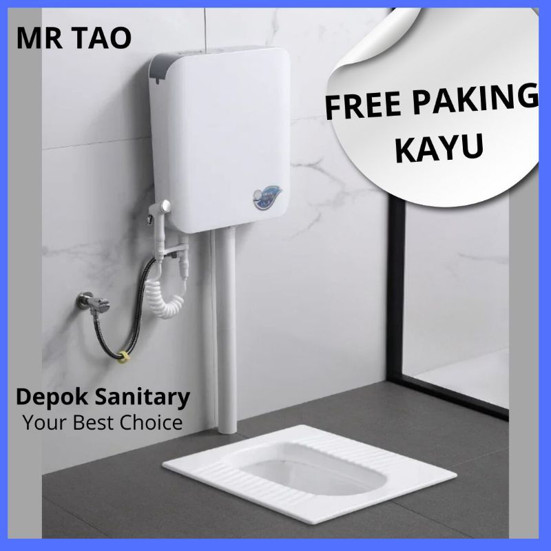 DwP SET TOILET KLOSET JONGKOK MR TAO 506S WITH FLUSH . CLOSET JONGKOK
