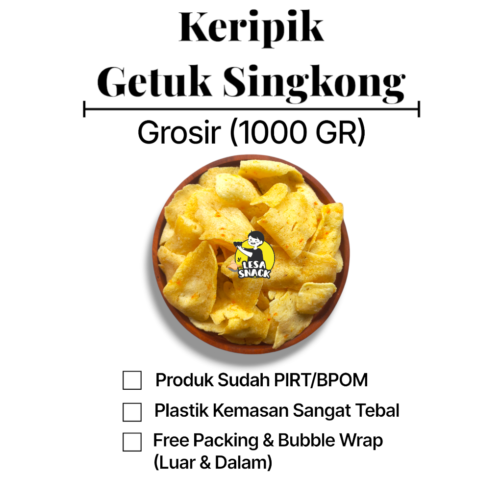 

Keripik Getuk Singkong Snack Kiloan Rasa Pedas Manis Gurih & Renyah Kemasan 1 KG