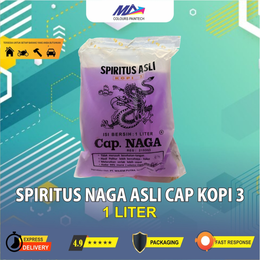 Spiritus Cap NAGA / Pirtus Naga / Spirtus ASLI CAP NAGA 1 liter asli / Pelarut POLITUR