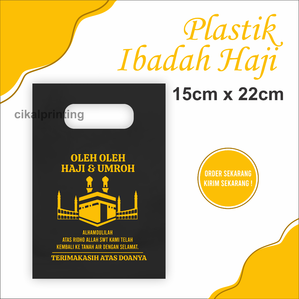 

RN (Isi 50pcs Hitam) Ukuran 15cm x 22cm Kantong Plastik Haji dan Umroh