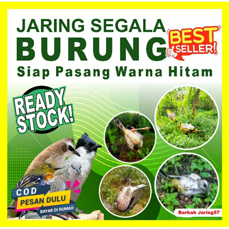jaring burung/jaring segala burung/jaring siap pasang warna hitam
