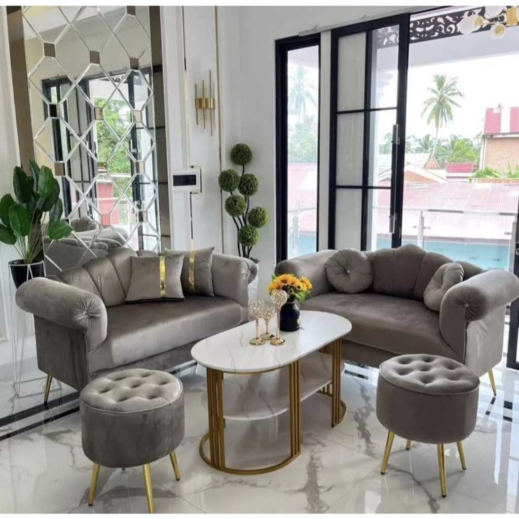 sofa kerang citra | 1set 2+1+stool+meja | sofa hits modern | custom untuk warna & ukuran