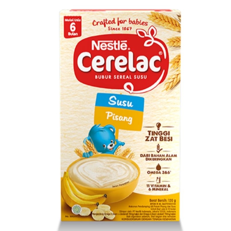 Nestle cerelac bubur bayi 6-24 bulan instan susu pisang 120 gram