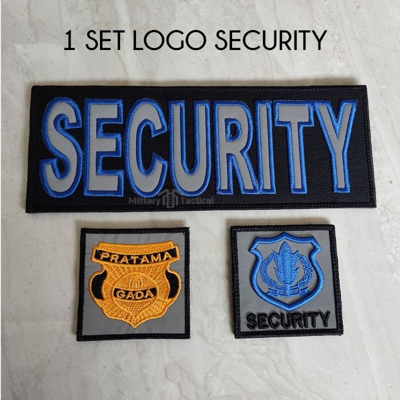 Logo bordir SECURITY atau SATPAM satu set untuk di rompi dan jaket | GLOW IN THE DARK