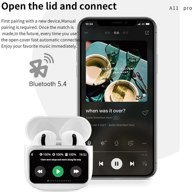 ✨COD SAMSUNG AirPods A11 Pro headset bluetooth layar sentuh LEDHeadphone TWS Nirkabel Bluetooth 5.4 