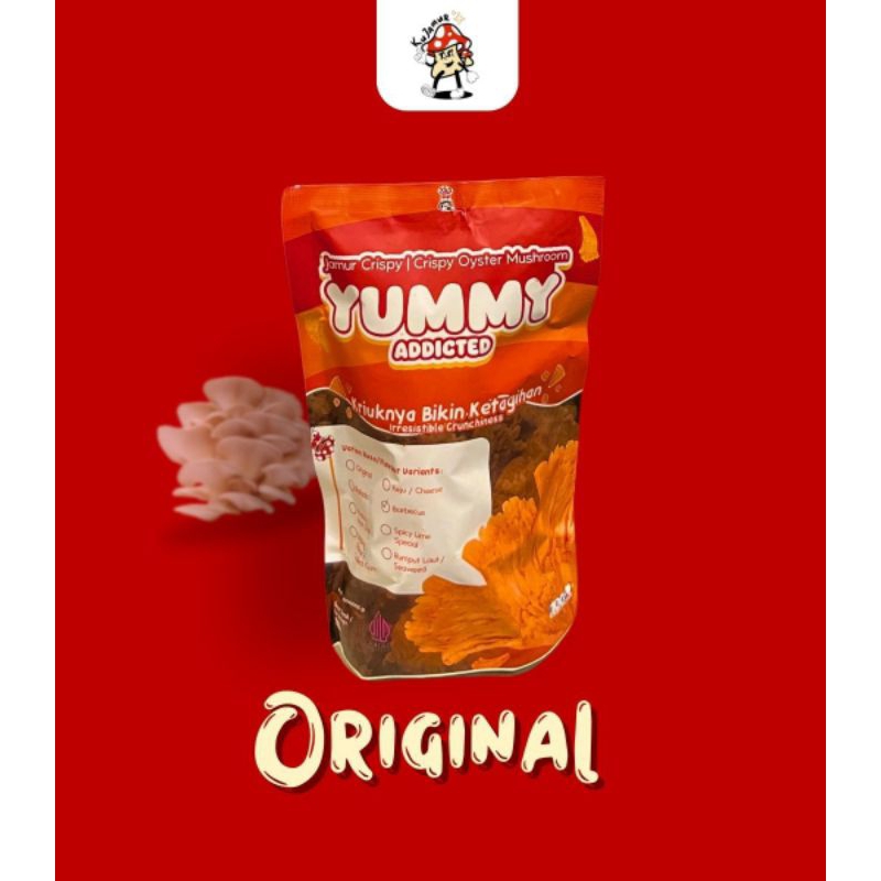 

Keripik Jamur Crispy Yummy Addicted by KuJamur rendah kalori aneka varian rasa 90 gram