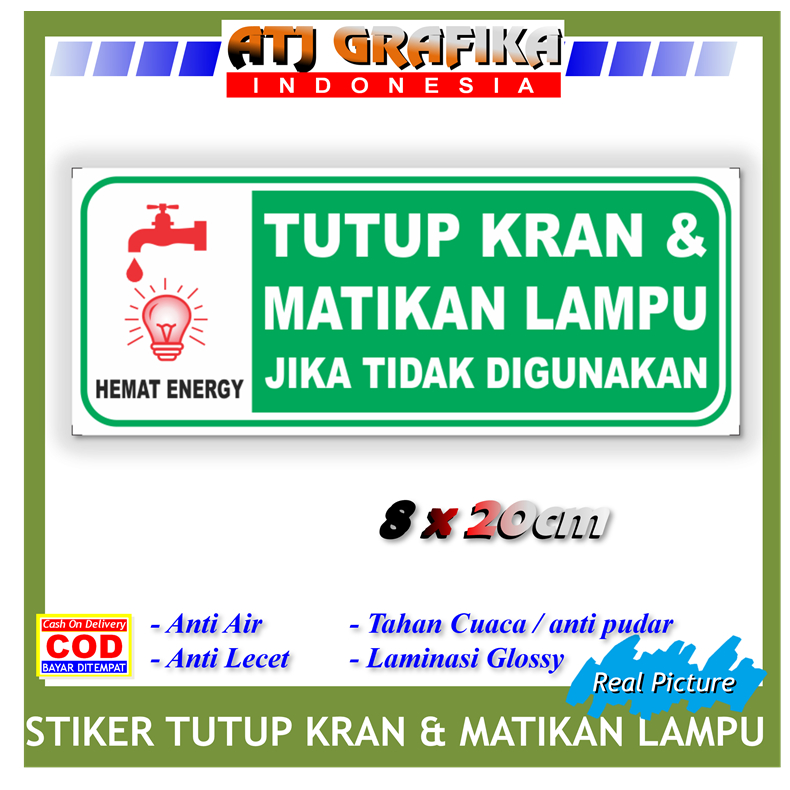 

Stiker New matikan kran dan lampu kamar mandi wc toilet sticker hemat energy anti boros