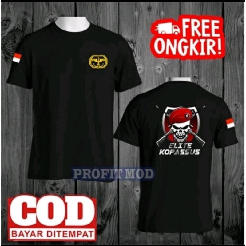 KAOS ELITE KOPASSUS DEPAN LOGO KOPASSUS