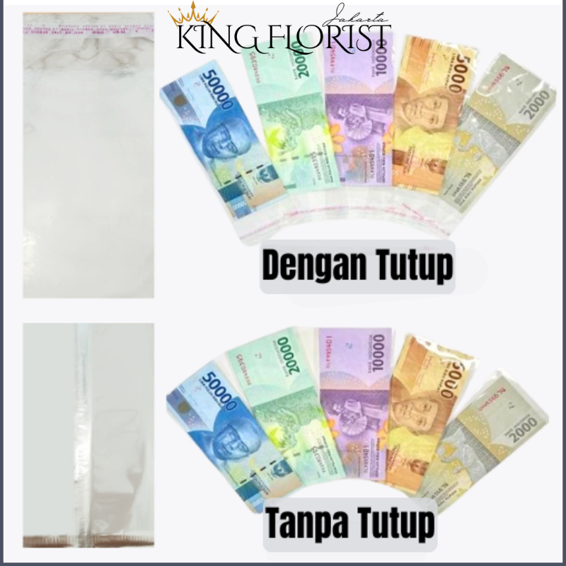 

PLASTIK UANG BUKET UANG DENGAN / TANPA TUTUP SEAL LEM ECER PER 10PCS 1004