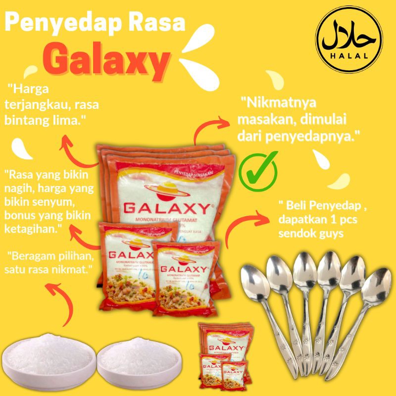 

Monosodium Glutamat GALAXY / MICIN MURNI / VETSIN / MSG / MICIN PENYEDAP MASAKAN / GALAXY 250 gram