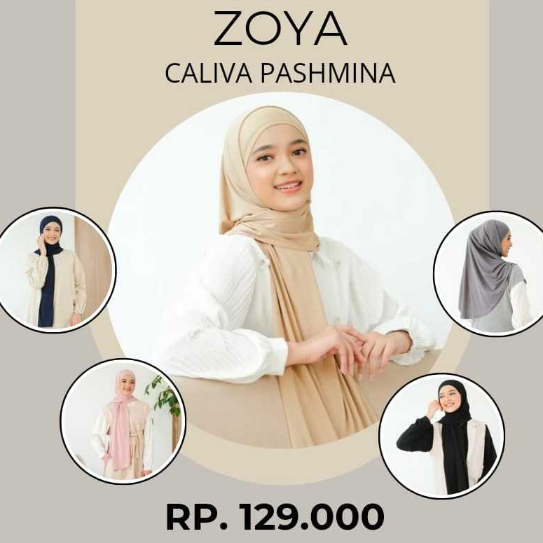 Zoya CALIVA Pashmina Hijab Pashmina Polos Bahan Jersey
