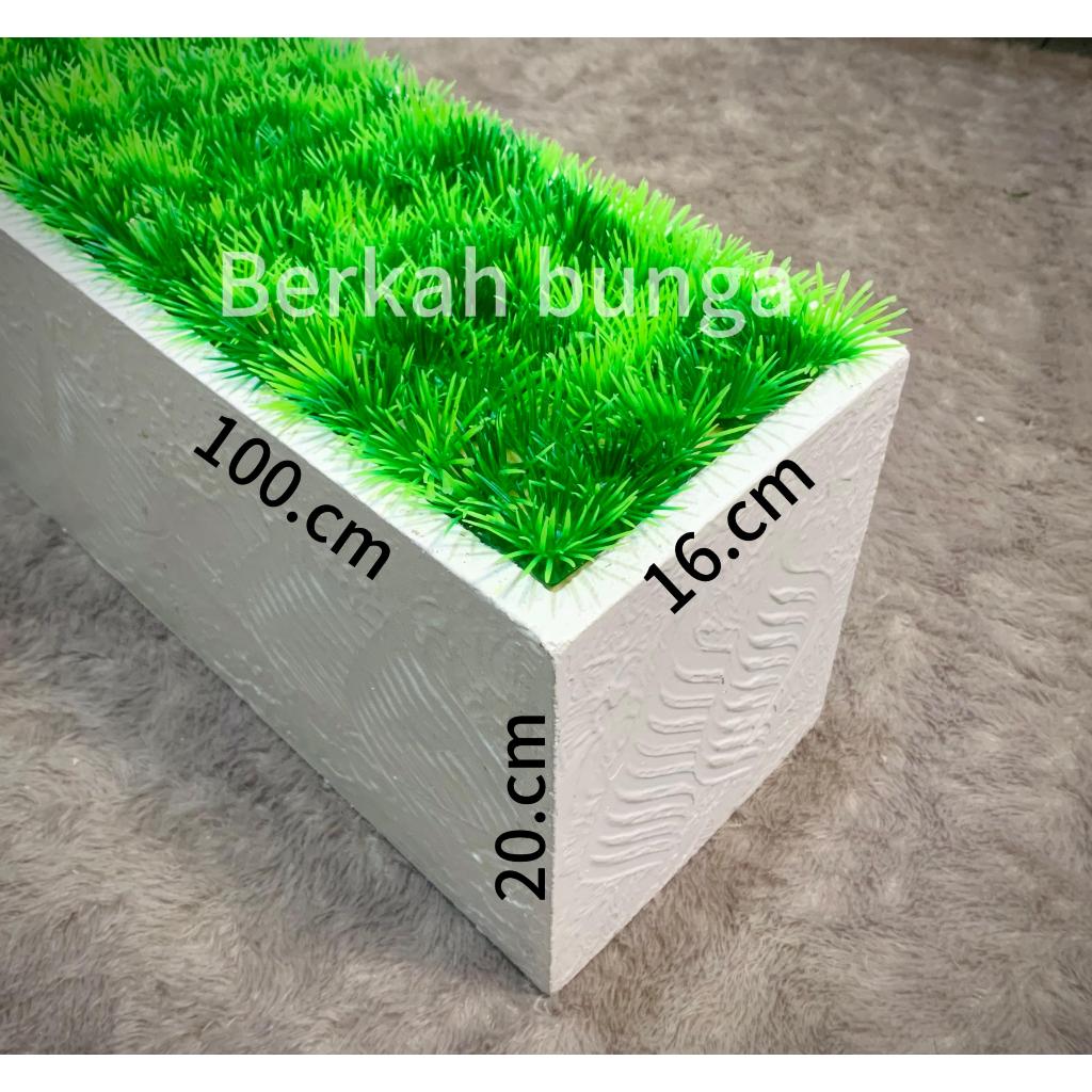 pot partisi panjang 100cm pot kayu pot panjang pot partisi satu paket artificial tanaman bunga
