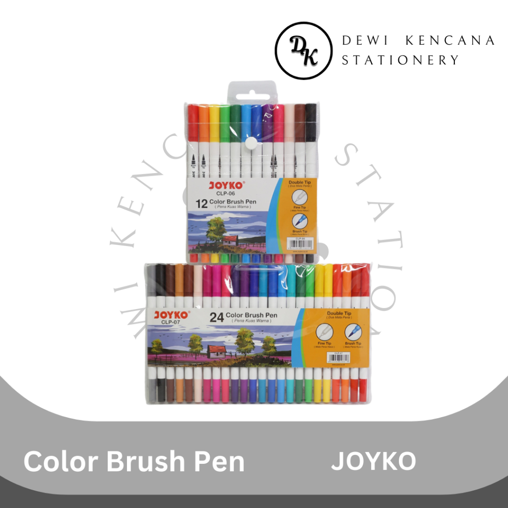 

Brush Pen Color Joyko Dual Tip 12 - 24 Warna