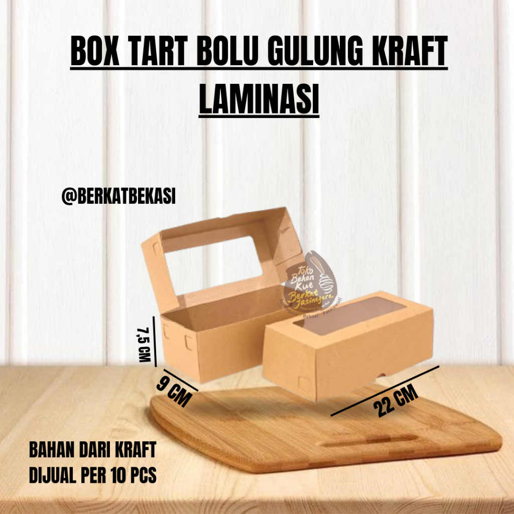 

BOX ROLL TART BOLU GULUNG KRAFT LAMINASI / BOX KRAFT 10 PCS / DUS BOLU GULUNG COKLAT