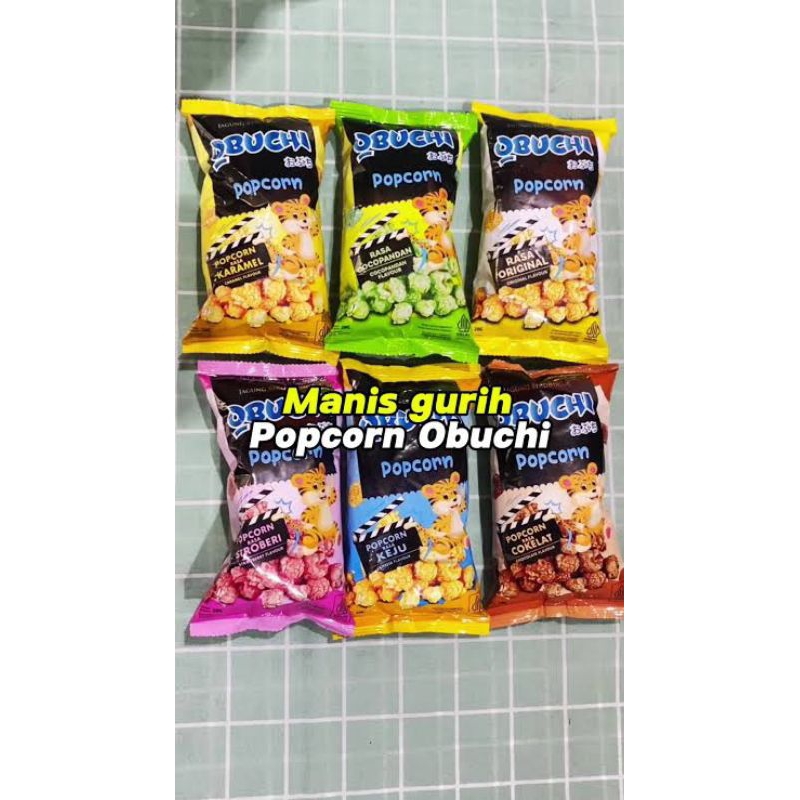 

OBUCHI POPCORN RASA STRAWBERY | ORIGINAL | COCOPANDAN | COKLAT | KEJU | CARAMEL NETTO 10 PCS