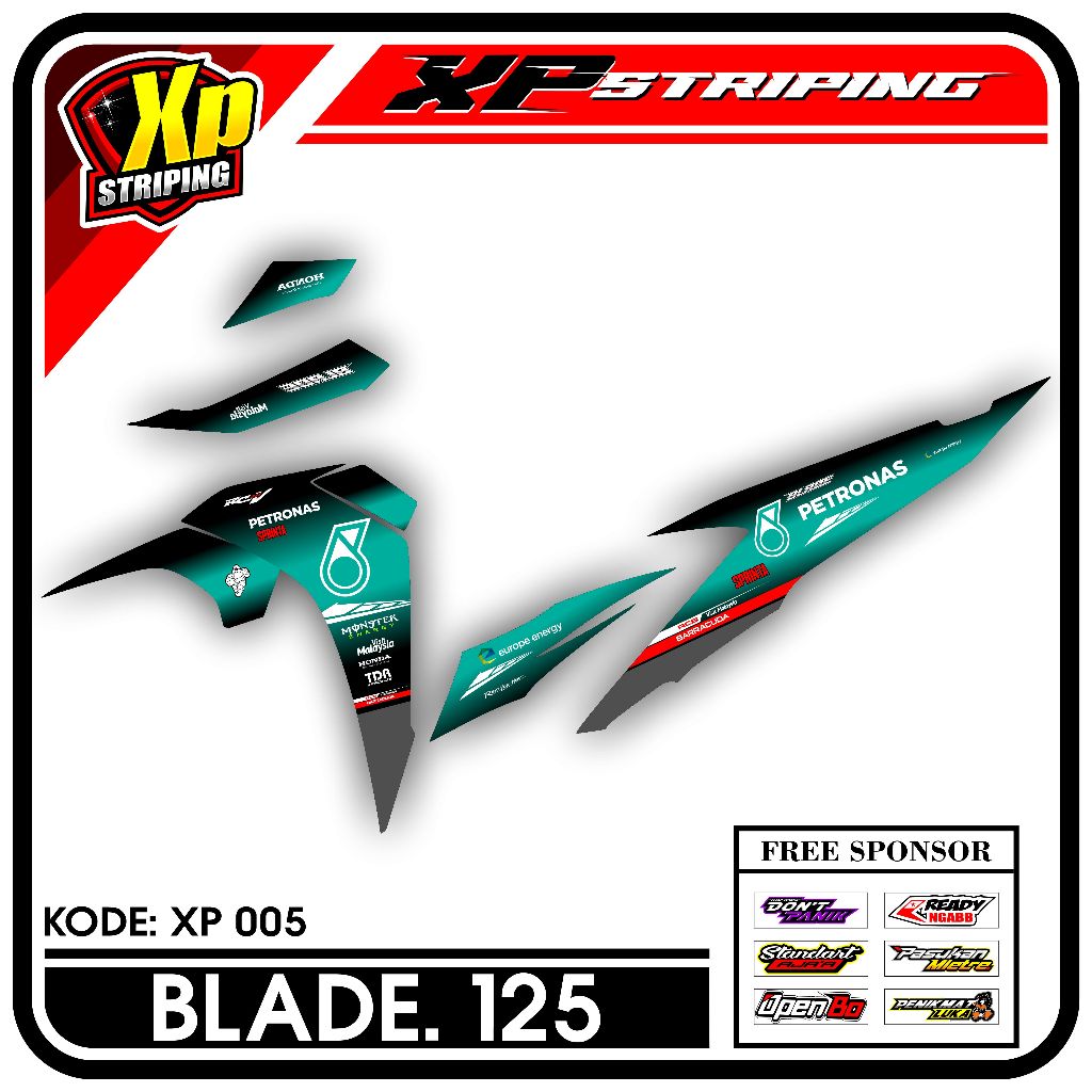 Striping Blade 125 - Sticker Striping Honda Blade 125 Desain Petronas XP.05