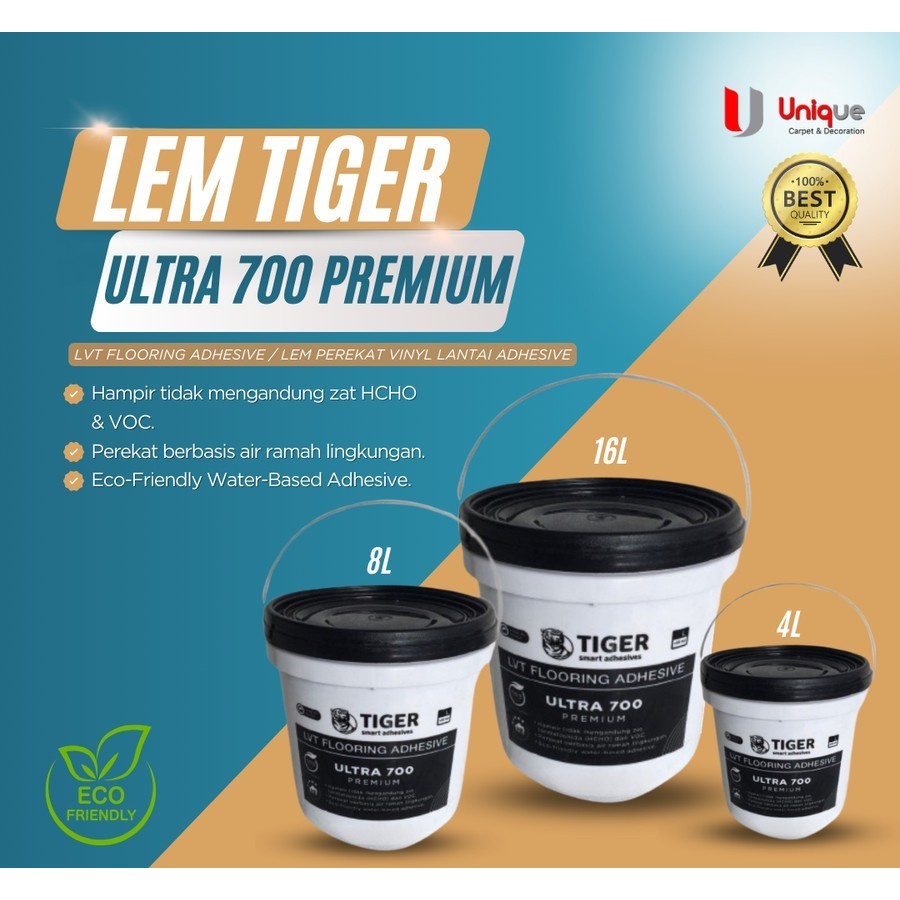 Lem Vinyl Putih Tiger / Lem Perekat Vinyl Lantai Flooring Adhesive 4 liter