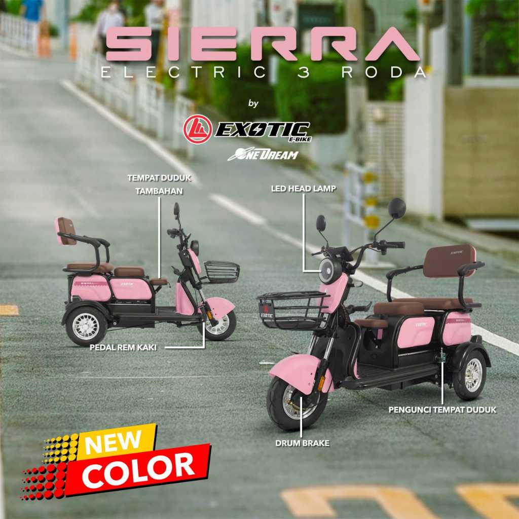 Sierra R-3 Roda 3 Sepeda Listrik / Electric Bike Pacific Sepeda Listrik Murah