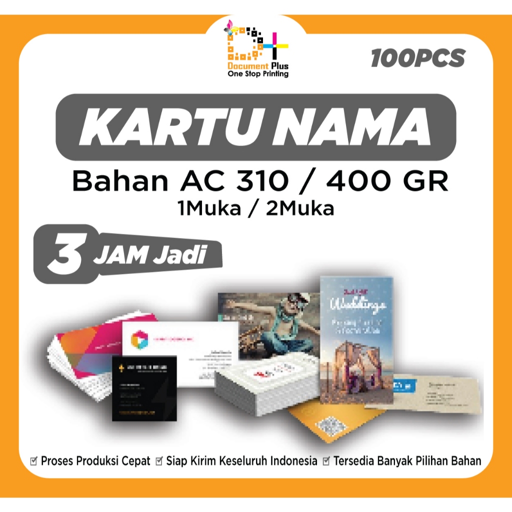 

Kartu nama bahan Art carton 310 / 400 grm 100pcs 1muka/2muka